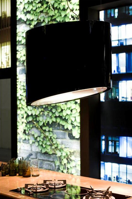Snaidero's "green" rangehood sanitizes the air using air ionizing technology