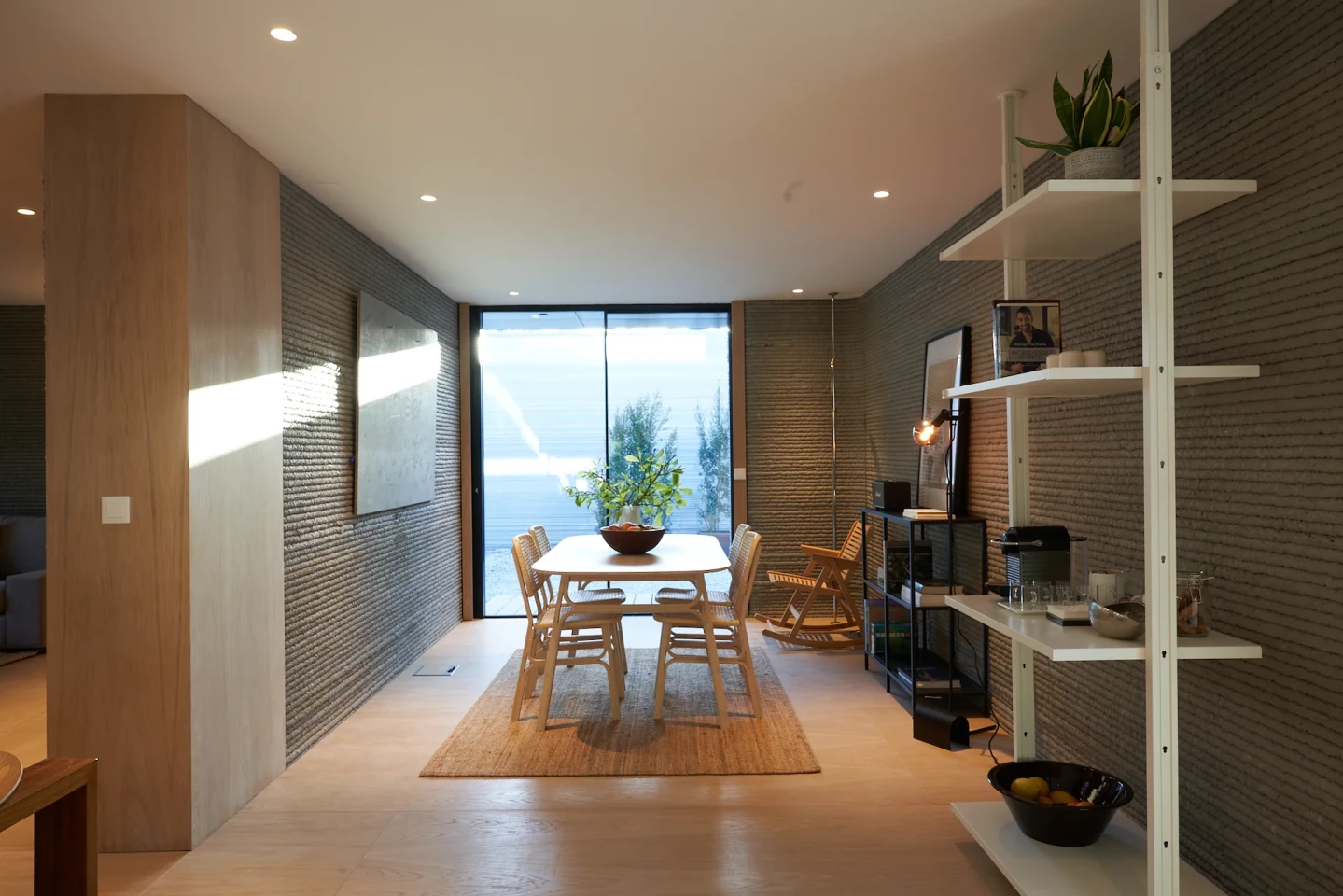 The 3D-printed house is envisioned as a starter home for young people