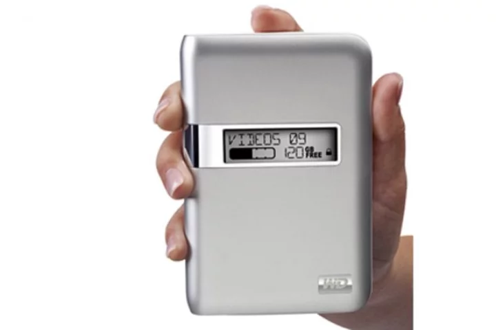 The e-paper display of Western Digital's My Passport Studio drive is always on