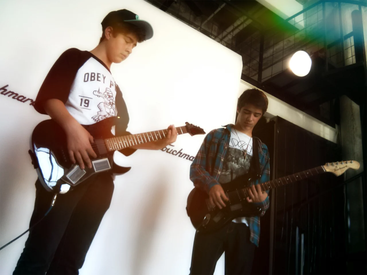 Young guitarists give the Touchmark system a thorough workout at the Kickstarter launch