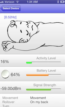 The smartphone app then displays information in real-time, such as whether your baby is sleeping on its stomach or back, whether there is tossing and turning or if it is about to wake up