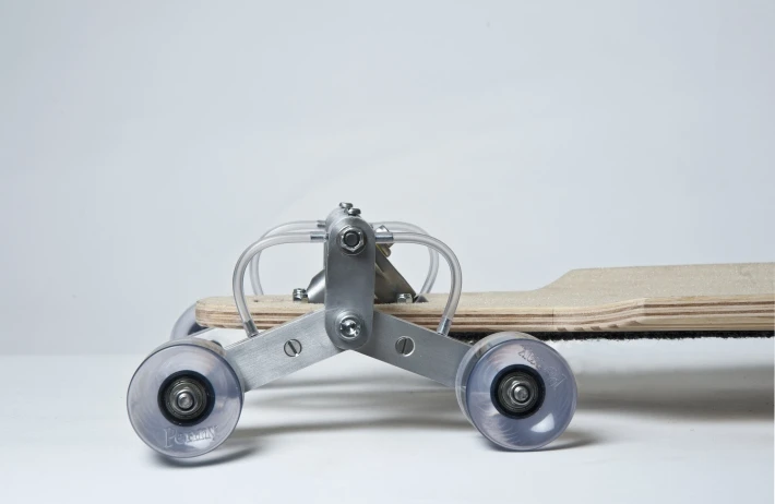 The STAIR ROVER's flexible deck helps it to conform to the angles of the stairs