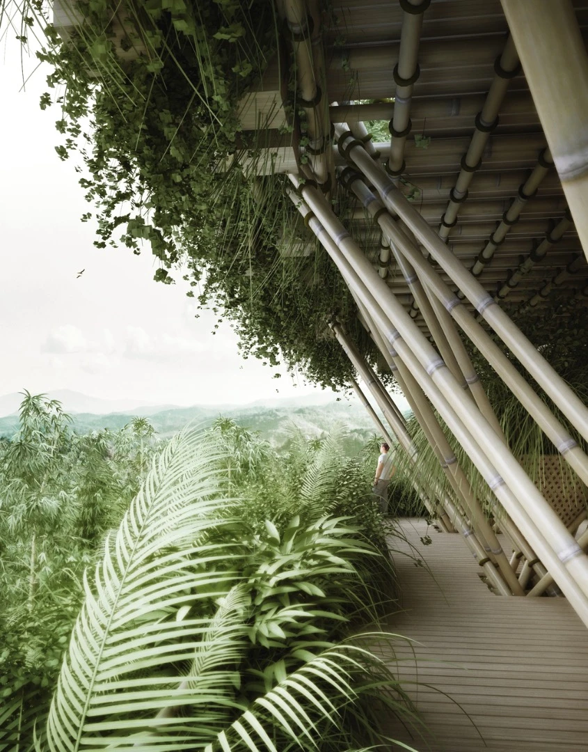 Architectural render imagining what a future development based on the Rising Canes system could look like