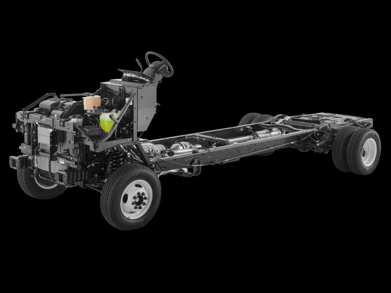 Coachmen has prepared the Origin on a Ford E-Series stripped chassis like the one pictured, a contrast to the E-Series cutaway chassis that features in Class C motorhomes