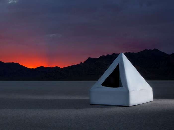 The Zen Float Tent is enclosed in a dual-layer waterproof canvas to keep out the light