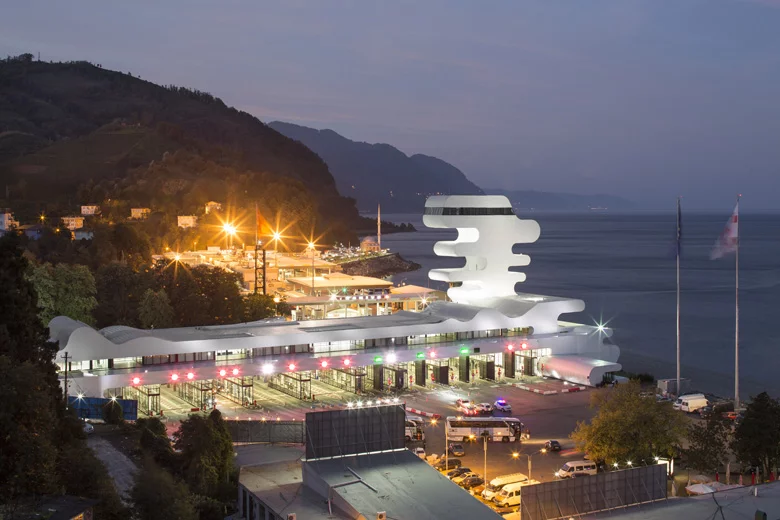 Believe it or not this weird structure is a border checkpoint commissioned by the government of Georgia and located on the border of the country to Turkey. Designed by Berlin-based architects J.Mayer.H, it was build in 2011