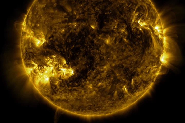The ultra high resolution video was created from data harvested by the Solar Dynamics Observatory