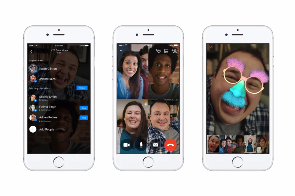 Up to 50 people at once can now share a video chat in Facebook's Messenger app