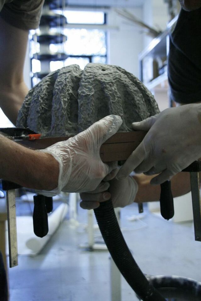 The Paper Pulp Helmet is vacuum-formed into shape and is comprised mostly of newspapers discarded on the public transport network