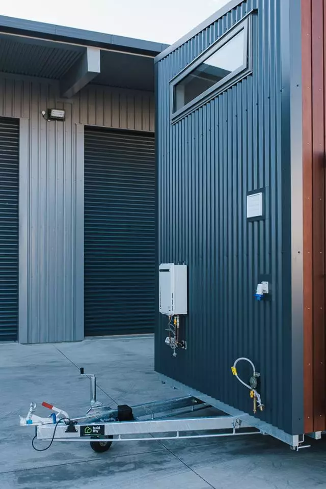 The Larissa and Tyler Tiny House's features a removable hitch section