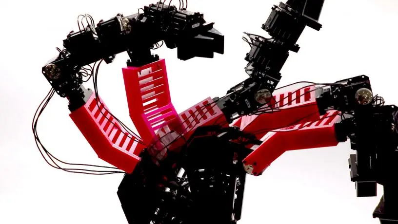 At first, the robot didn't know what shape it was, so it moved randomly to collect data about what it could and couldn't do and built a self-model from that