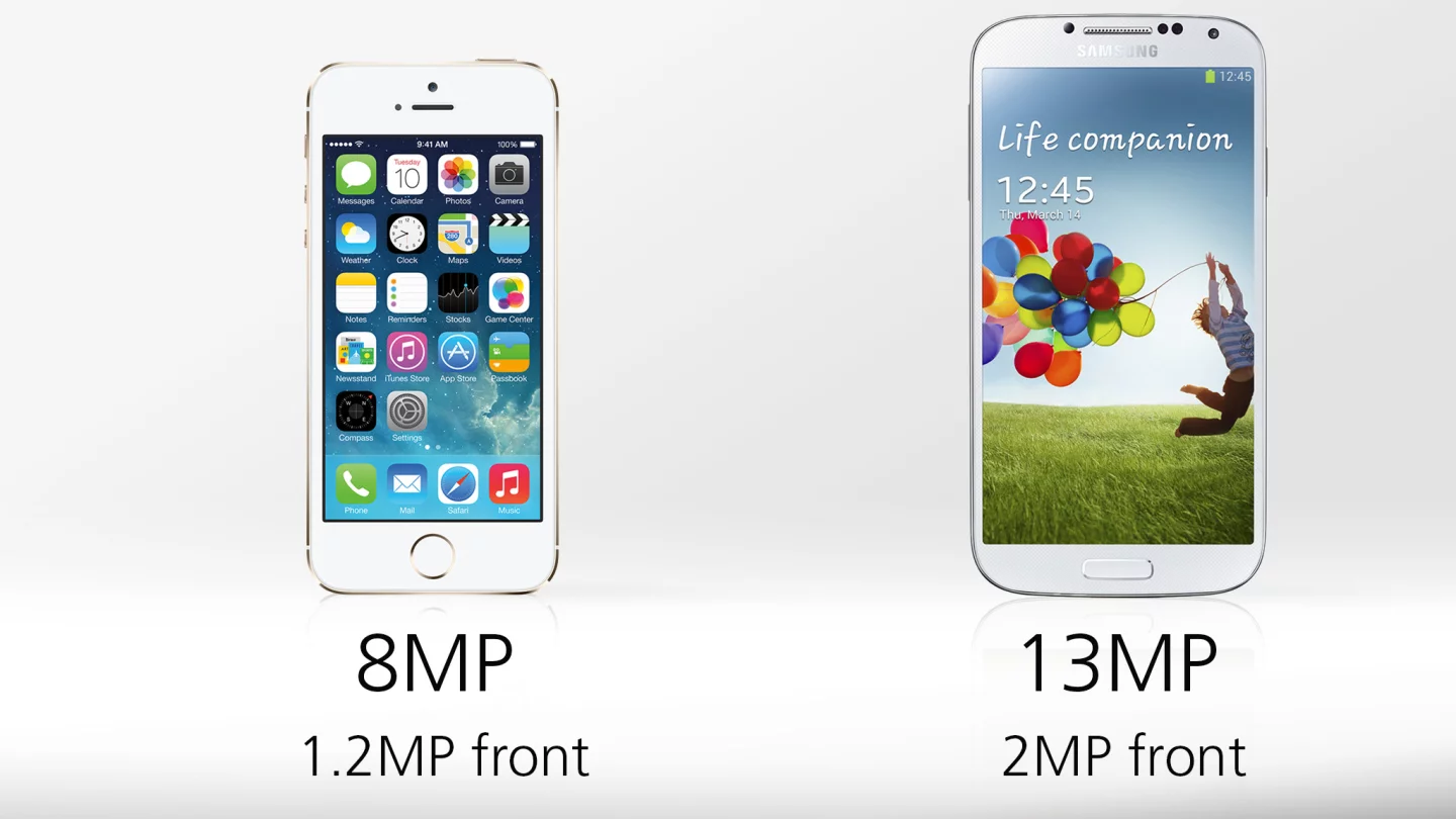 The GS4's camera wins on pixel count, but we're much more concerned with image quality ... stay tuned