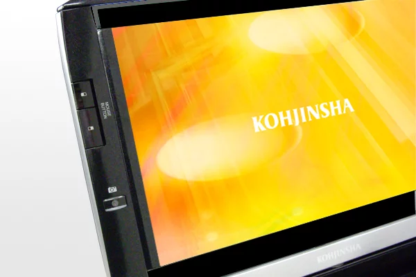 Down the left outside edge of the screen you'll find a 1.3Mp webcam and mouse