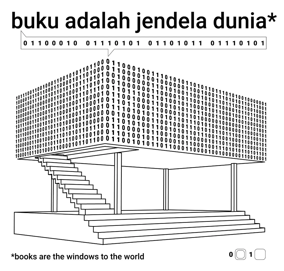 A message from the local mayor is displayed in binary code, with the intact tubs serving as ones and the tubs with the bottom cut out serving as zeros