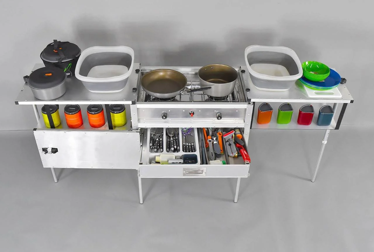 A look at the Camp Kitchen with Stove that comes with the TK Van Kitchen