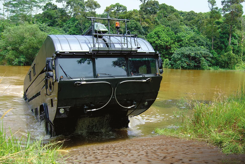 The M3 unit before unfolding into its bridge or ferry mode