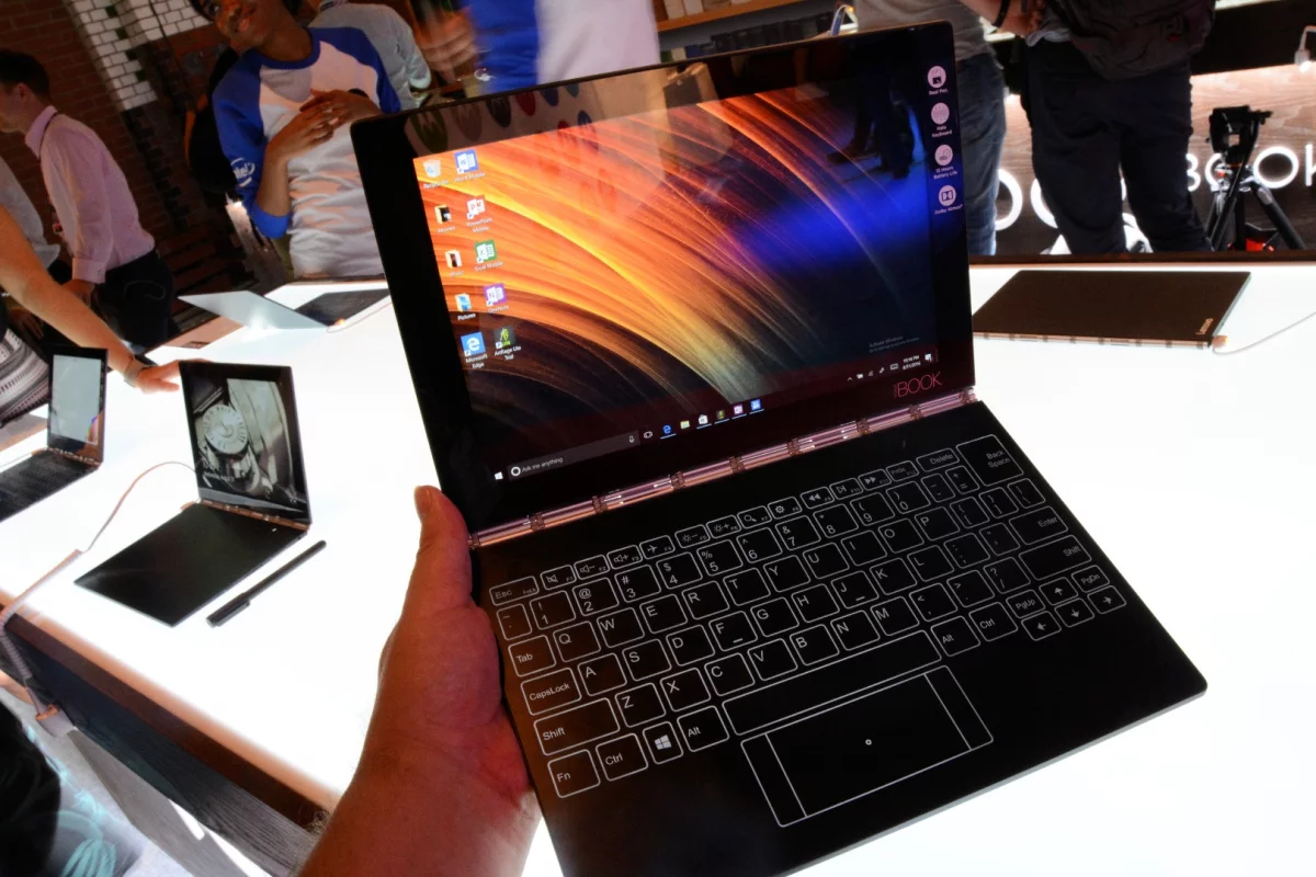 The novel Lenovo Yoga Book lets users type, write, doodle and draw without touching the Full HD screen