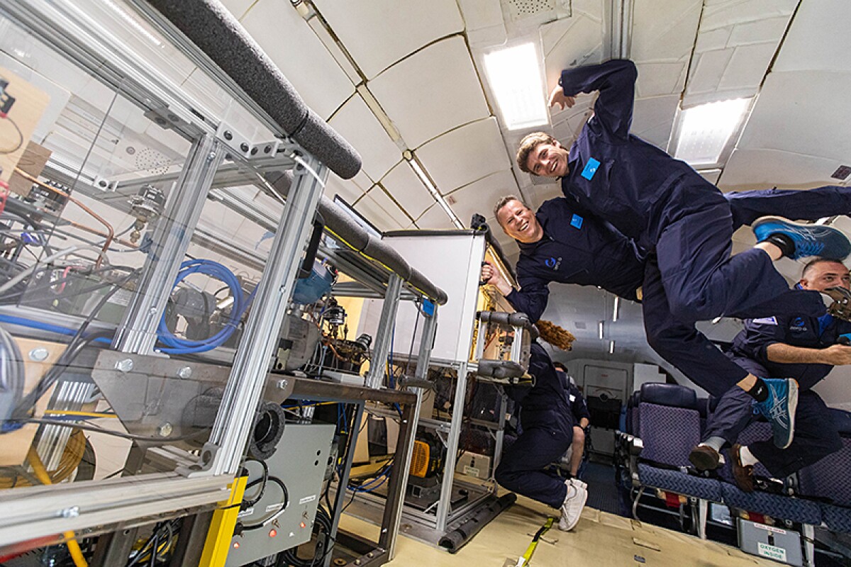 Purdue University researchers gather data on their space fridge aboard microgravity flights