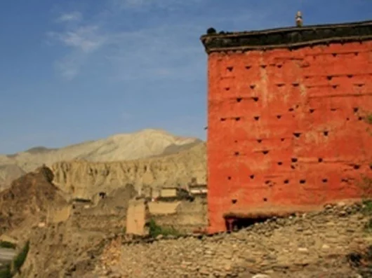 The monastery in Kagbeni, established in 1429 in the Buddhist kingdom of Mustang, Nepal, built using rammed earth