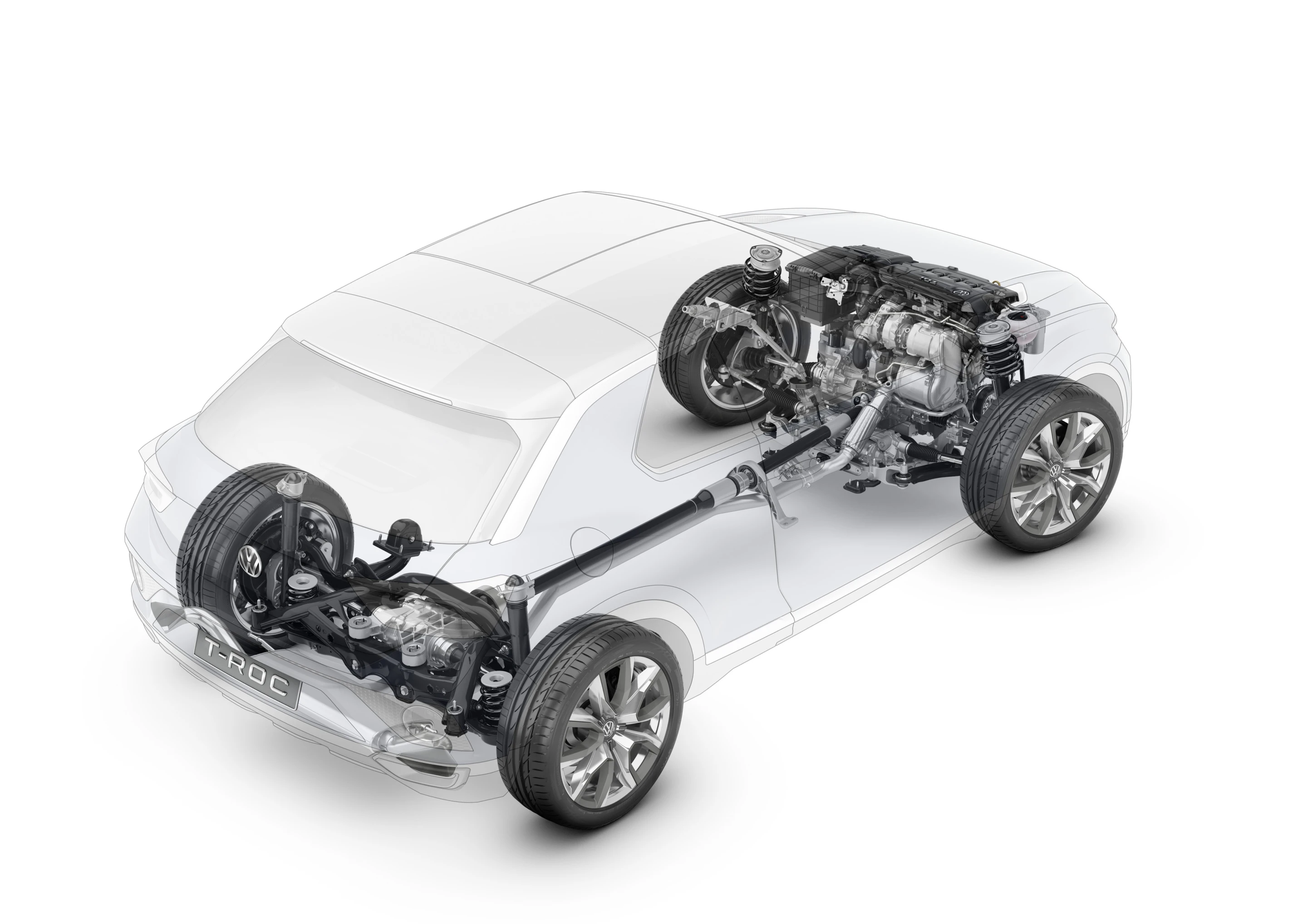 The T-ROC features VW's 4Motion all-wheel-drive train