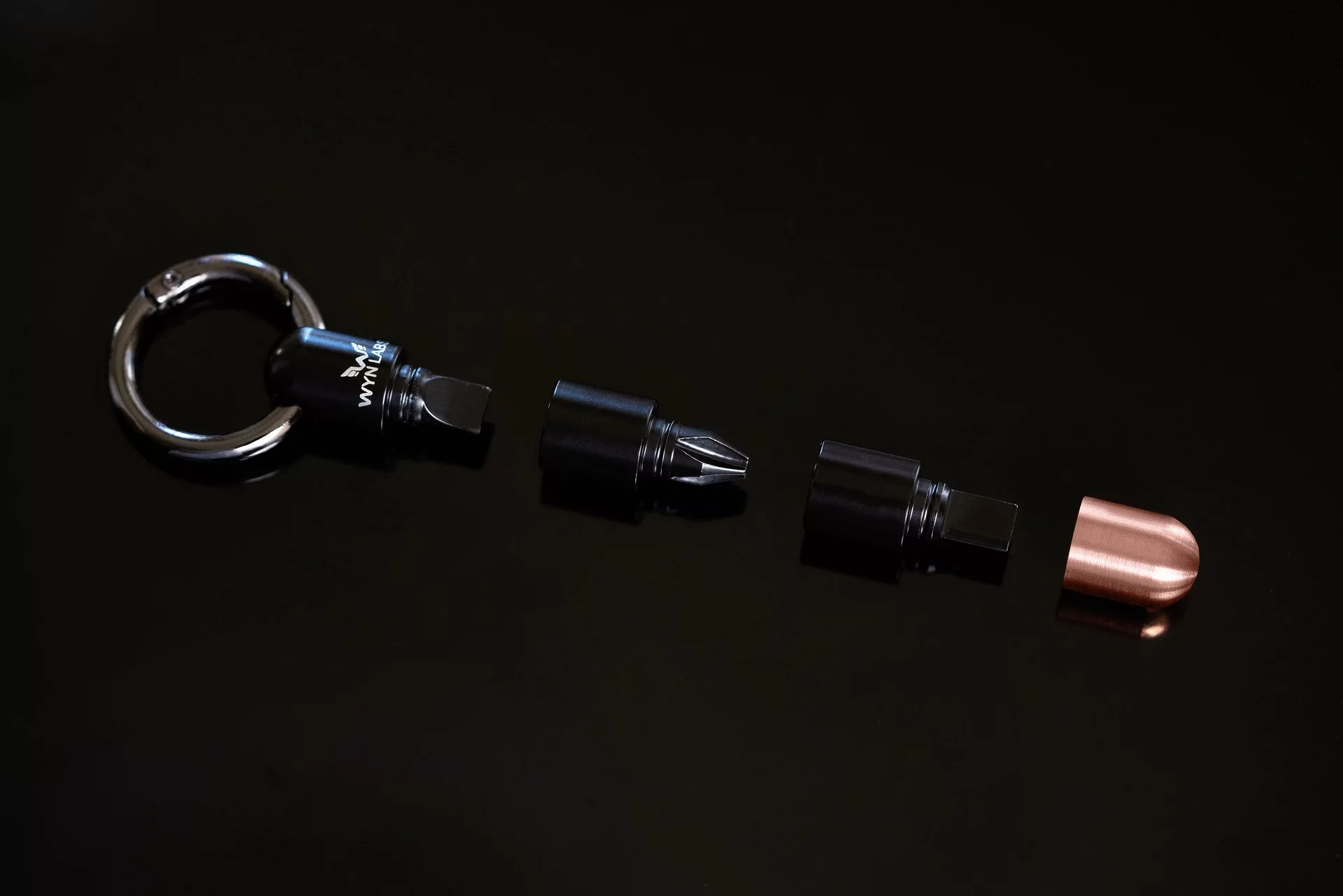 Each tool fits neatly and securely in the base of the next