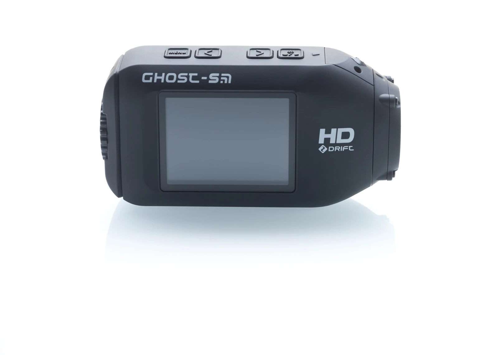The new camera has the same basic form as the Ghost – swiveling lens on the front that lets users level out their shots, 2-inch Gorilla Glass viewfinder/playback screen on the side, and basic control buttons on top