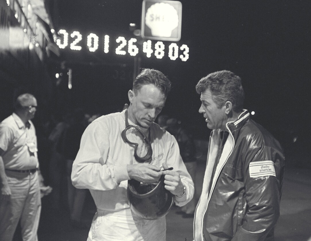 Shelby and friend Dan Gurney at the Le Mans 24 Hour