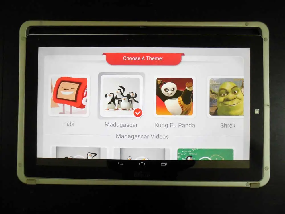 A snapshot of some of the videos available that parents can use within the nabi controls to indicate things like the tablet going to sleep (Photo: Lakshmi Sandhana/Gizmag.com)