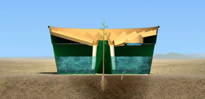 The Groasis Waterboxx is a low-tech device that helps saplings grow into trees in inhospitable environments
