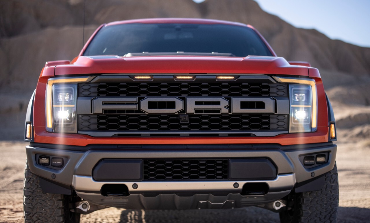 Ford gives the new Raptor a front-end treatment it thinks of as "machine tough"