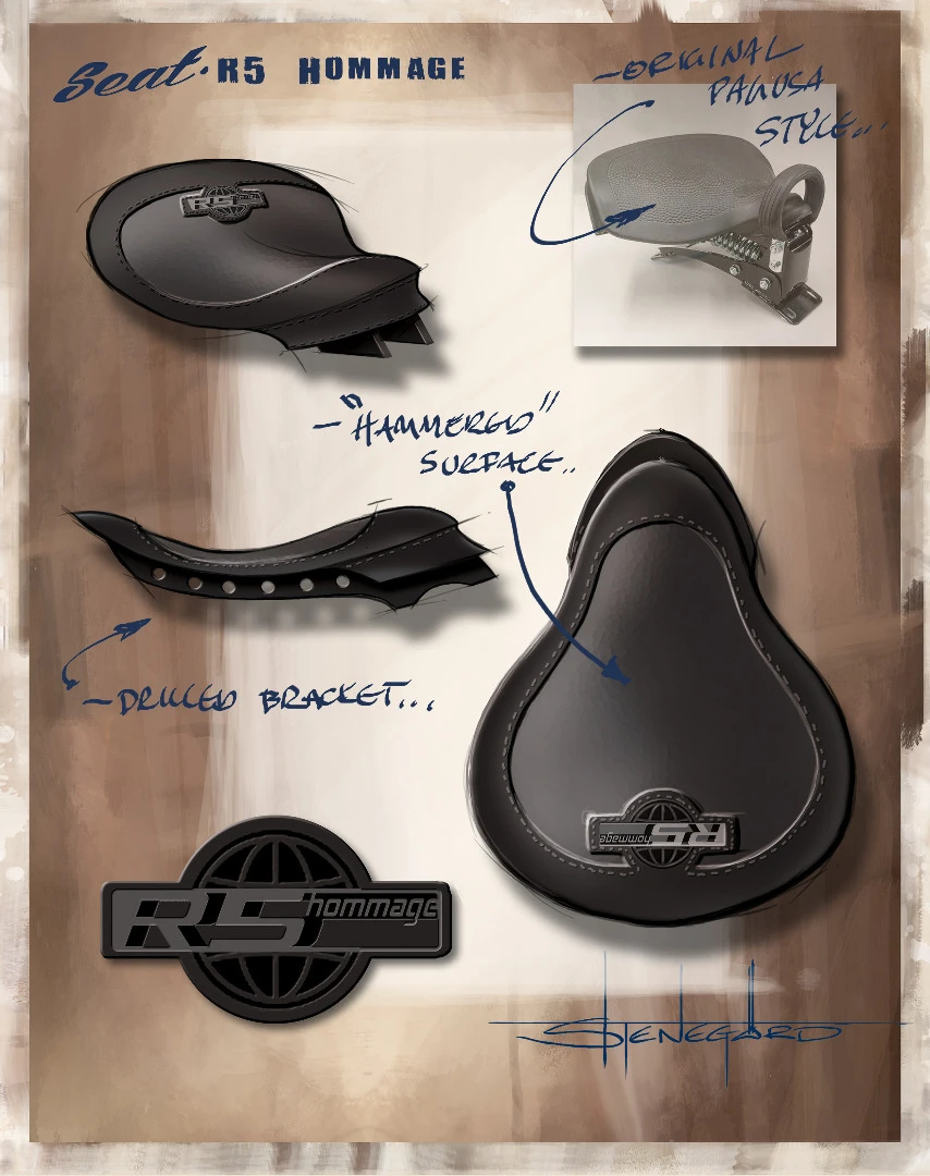 Designing the seat drew inspiration from the classic Pagusa of the original model