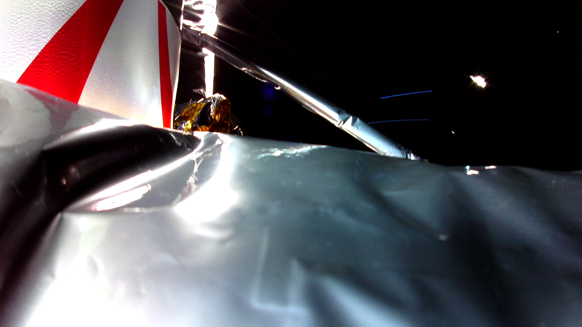 Peregrine lander as seen from onboard camera