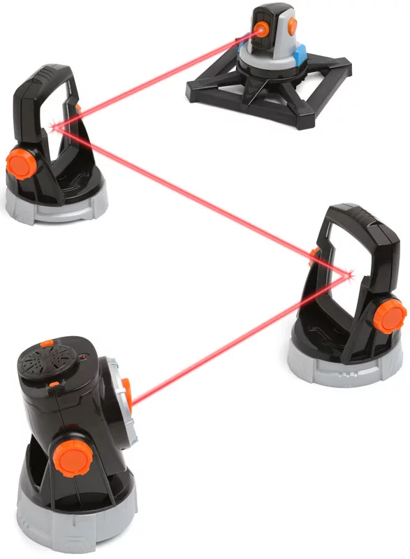 The Spynet Laser Trip Wire system uses a laser emitter, reflectors and receiver to create a laser security system (Image: ThinkGeek)
