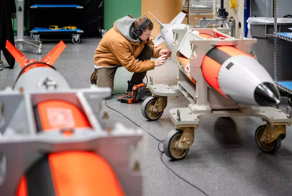 The B61-13 being prepared for testing