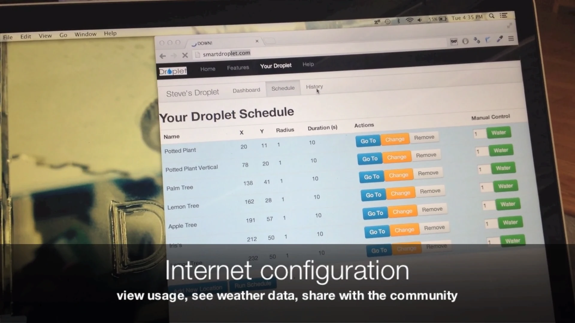 Droplet knows what and where your plants are