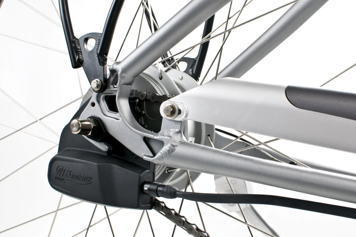 The NuVinci Harmony continuously variable planetary e-bike transmission automatically maintains the rider's pedaling cadence