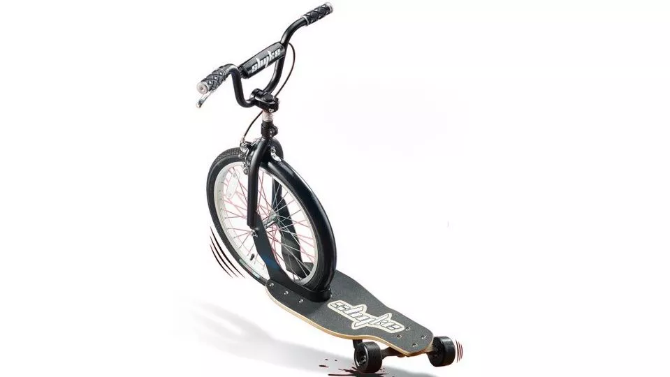 The sbyke takes elements from BMX bikes and skateboards to make a rear-steering scooter