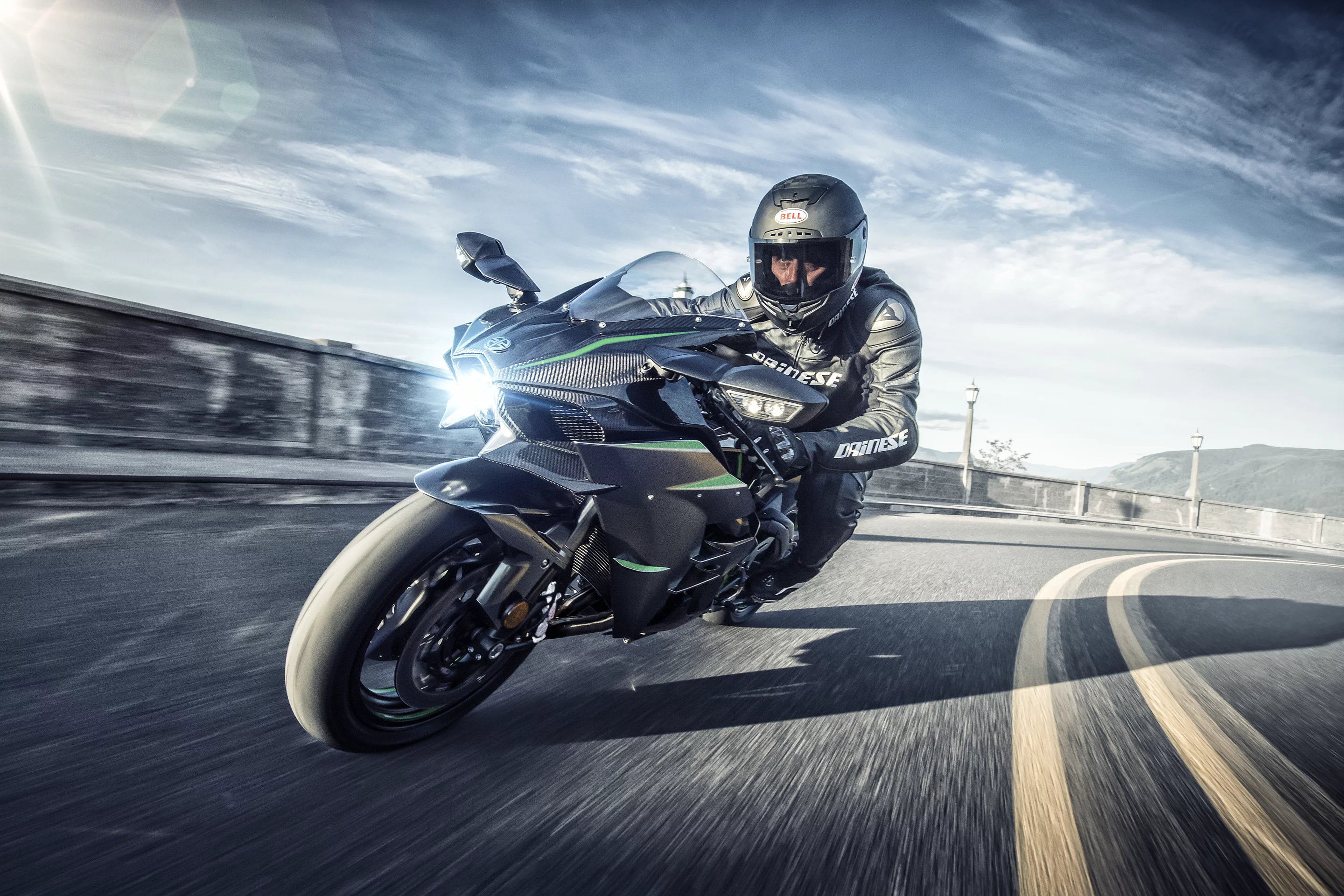 The 2019 Kawasaki Ninja H2 in action