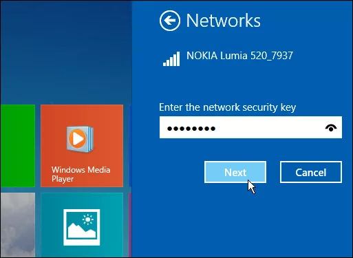 Enter in the password you configured
