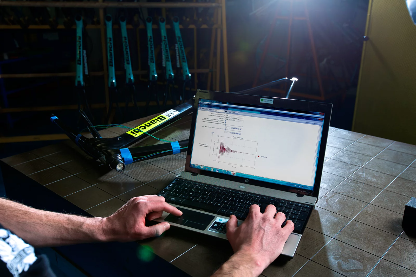 According to Bianchi, the use of Countervail results in up to 75 percent less road vibrations than would be experienced on a traditional carbon frame, while increasing the frame’s stiffness and strength