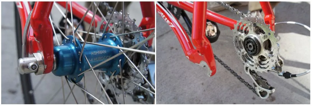 When the HubDock-equipped rear wheel is removed, the freehub and cassette remain attached to the frame