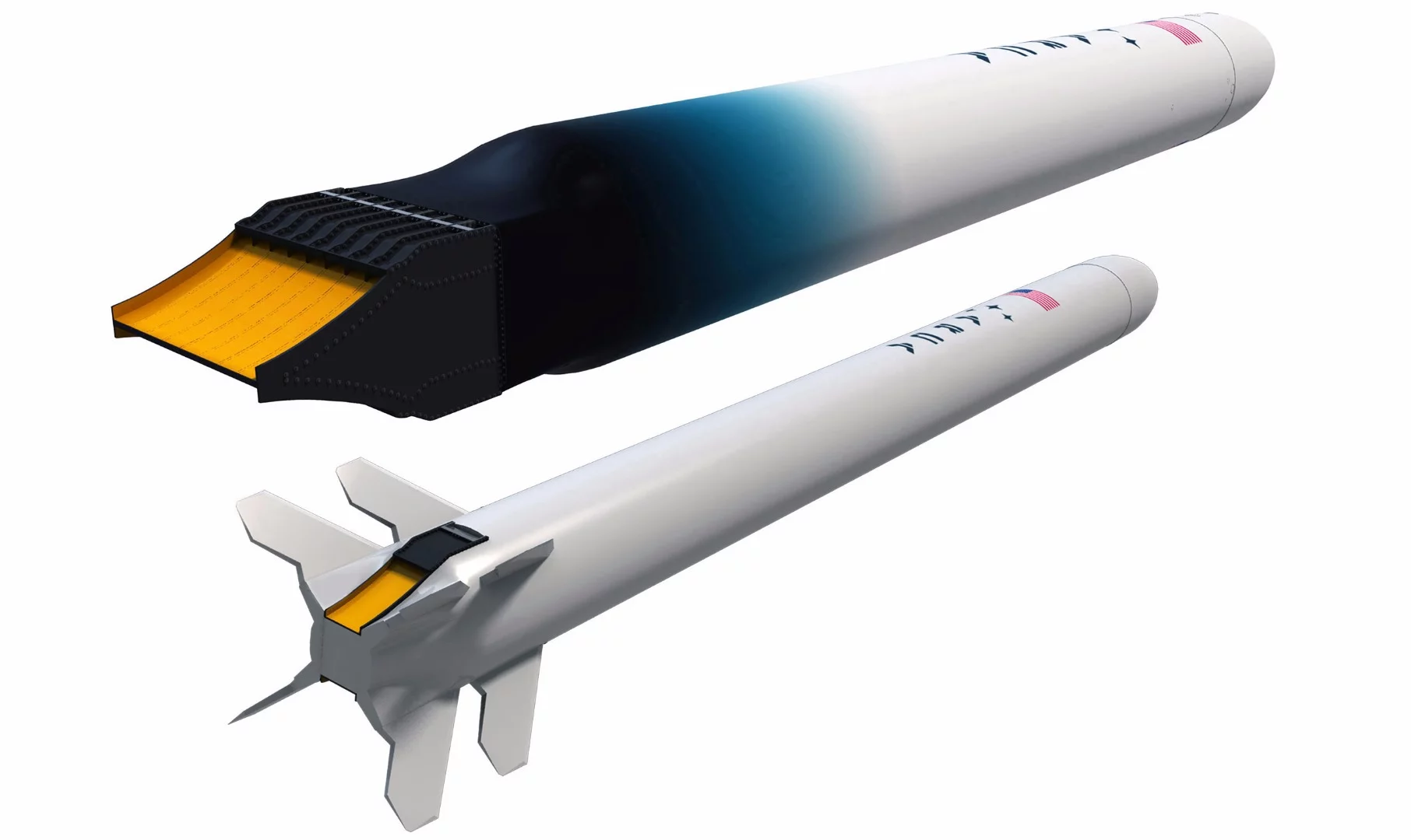 The ACRA Haas 2CA (top) and the Demonstrator 3 rocket