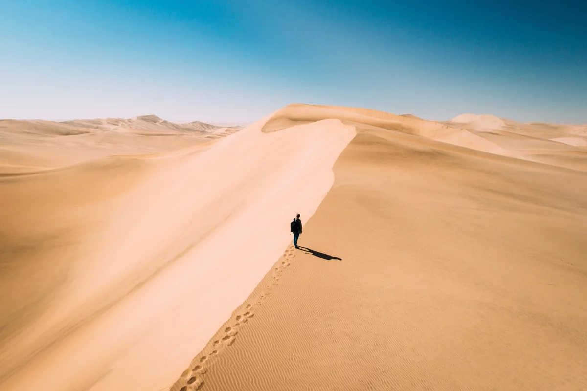 The view over the dunes in Swakopmund, Namibia