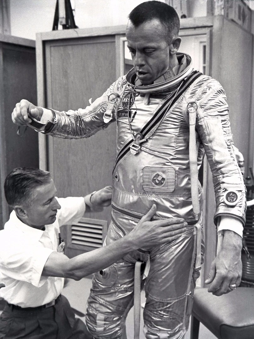 Alan Shepard suiting up
