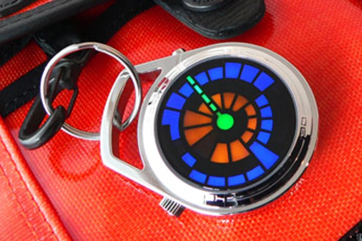 The Kisai Round Trip Pocket Watch from Tokyoflash says it's 10:54