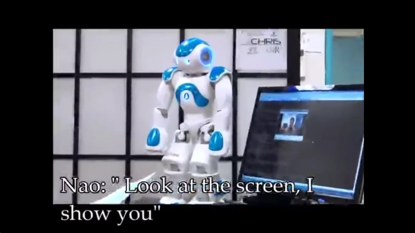 Part of Nao's interface with a human allows it to replay previously stored "memories" of an interaction