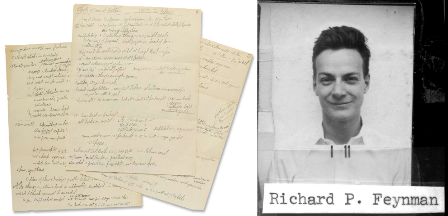 $387,000 | 'There's Plenty of Room at the Bottom' (the lecture that heralded the new field of nanotechnology) by Richard Feynman | Auction House: Sotheby's | Sale price: US$387,000 | Official Estimate: | Date of sale: November 30, 2018