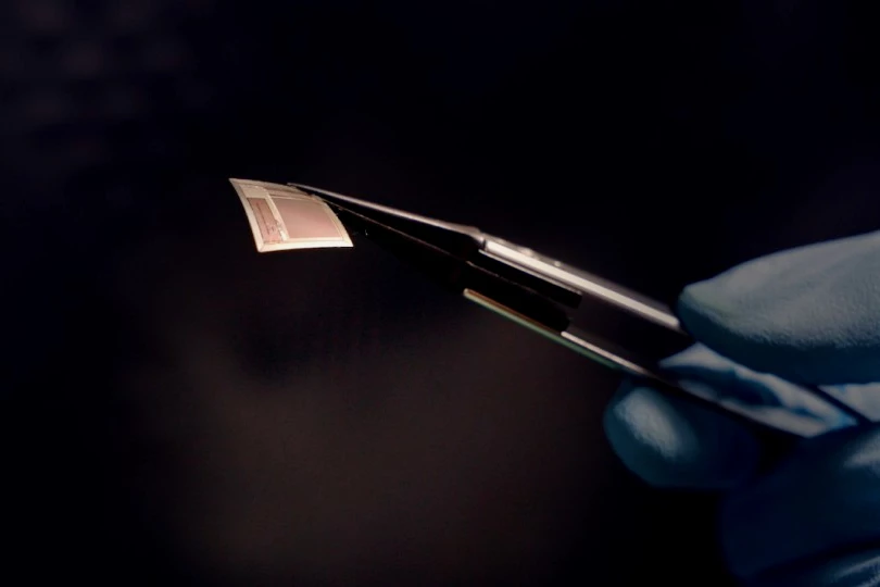 The device is just 50 micrometers thick – about the thickness of a human hair