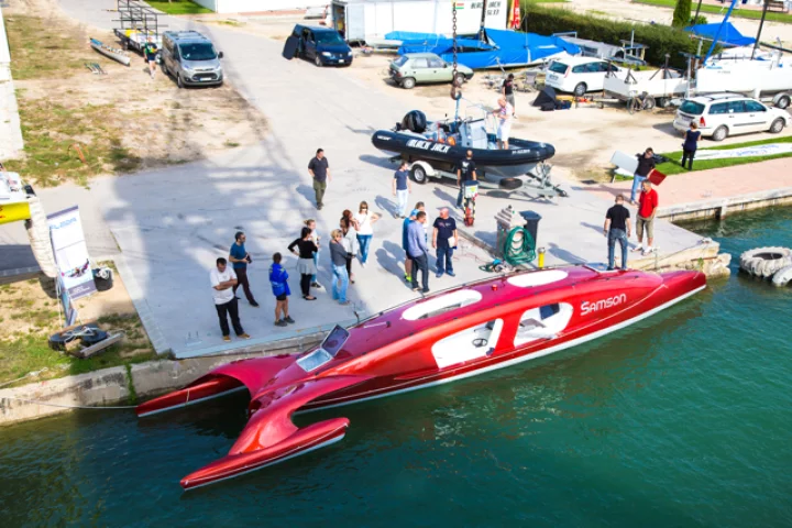 The Samson is designed to be rowed from New York City to Paris