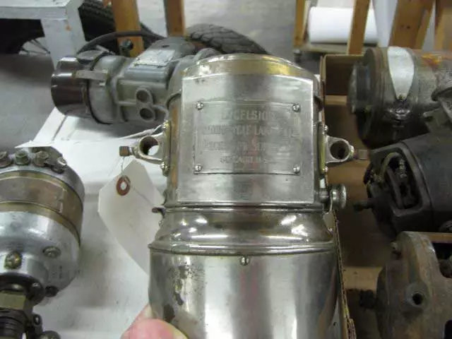 Bidders were able to acquire rarely seen accessories for early American headlights such as this carbide lamp by Excel